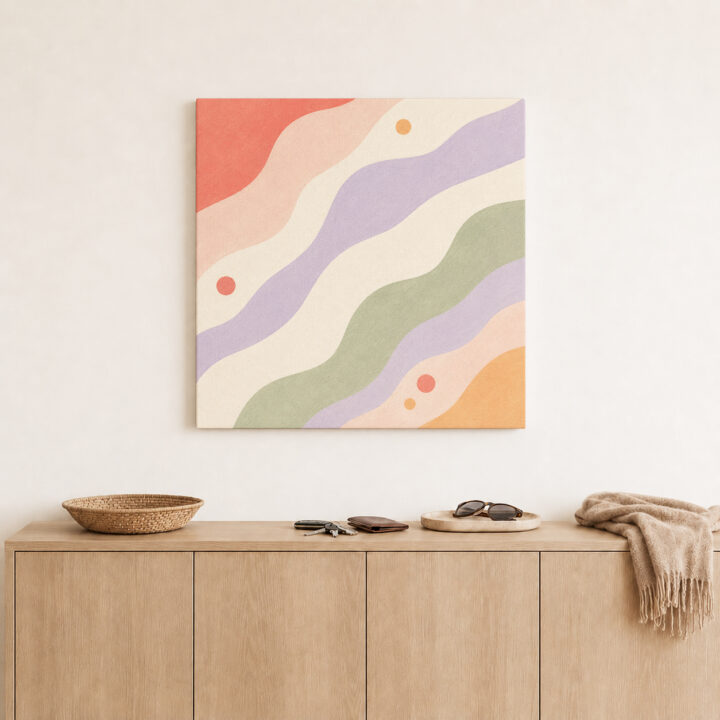 Leinwandbild Diagonale Wellen in Pastell