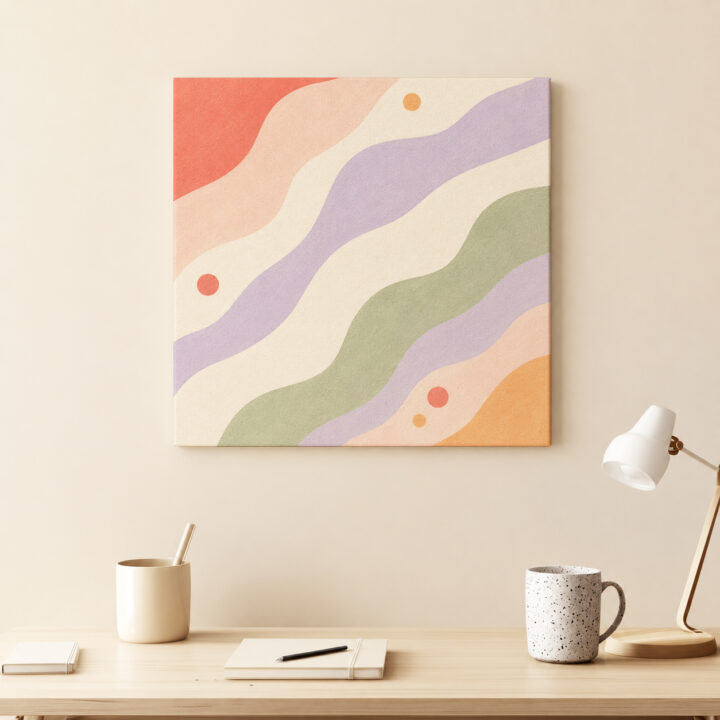 Leinwandbild Diagonale Wellen in Pastell