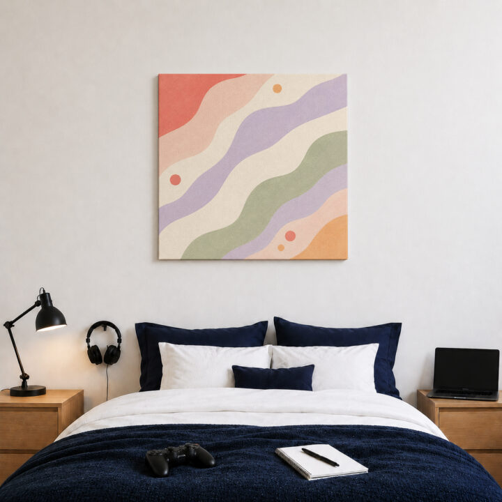 Leinwandbild Diagonale Wellen in Pastell