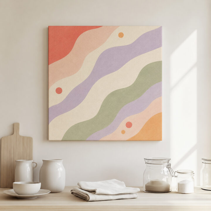 Leinwandbild Diagonale Wellen in Pastell
