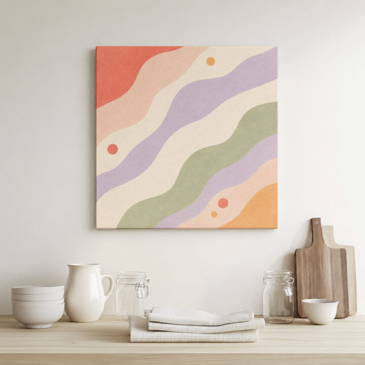 Canvas print Diagonal Waves in Pastel