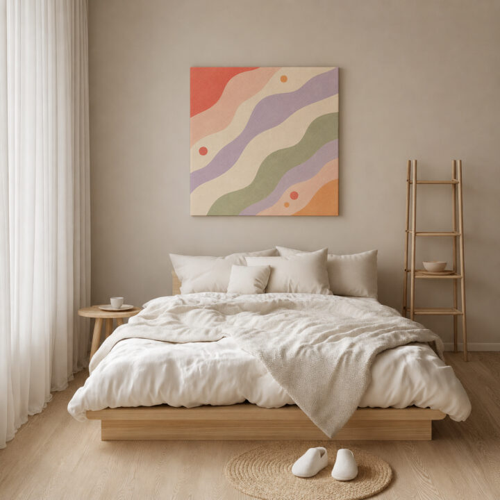 Leinwandbild Diagonale Wellen in Pastell
