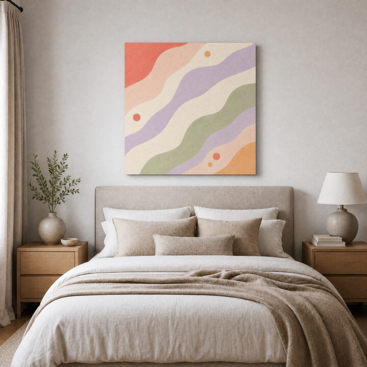 Leinwandbild Diagonale Wellen in Pastell