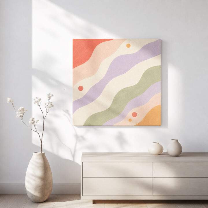 Leinwandbild Diagonale Wellen in Pastell