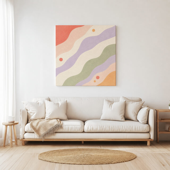 Leinwandbild Diagonale Wellen in Pastell