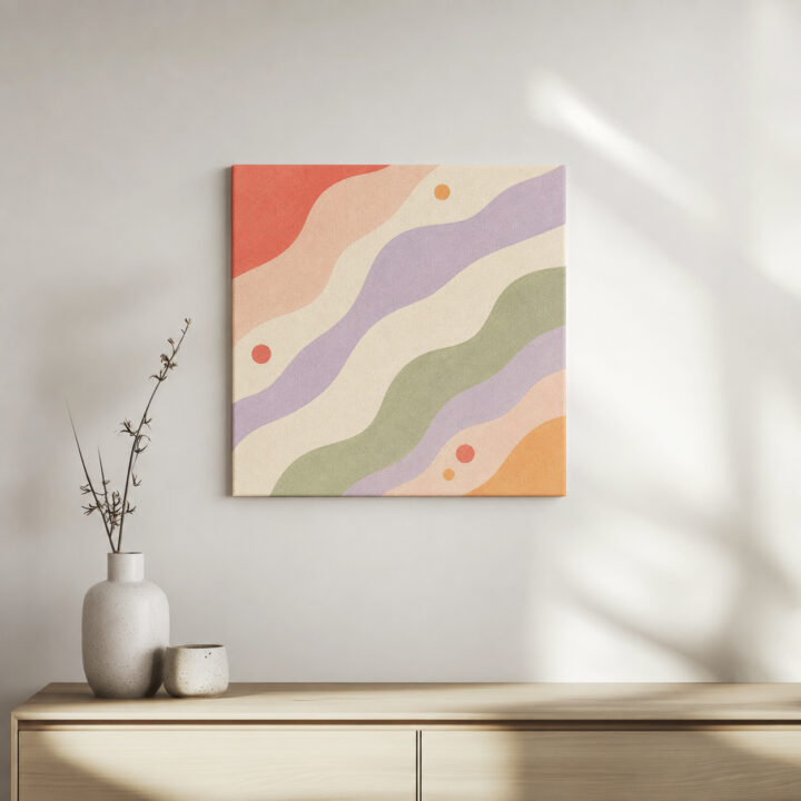Leinwandbild Diagonale Wellen in Pastell