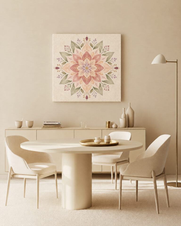 Canvas print Symmetrical Pastel Flower Mandala