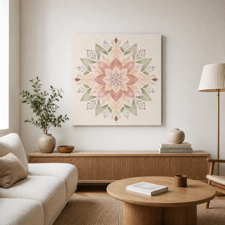 Canvas print Symmetrical Pastel Flower Mandala