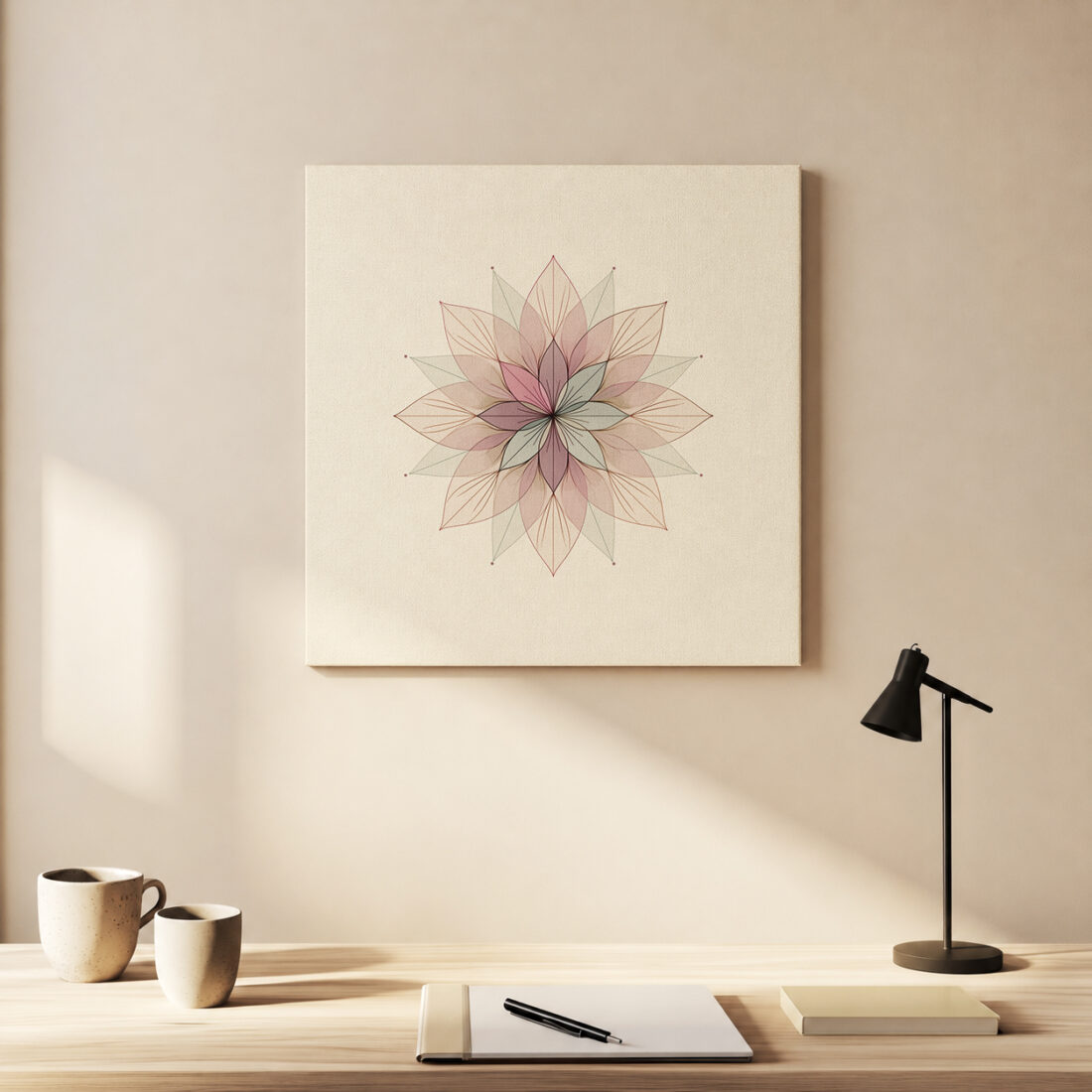 Leinwandbild Filigranes Blumenmandala