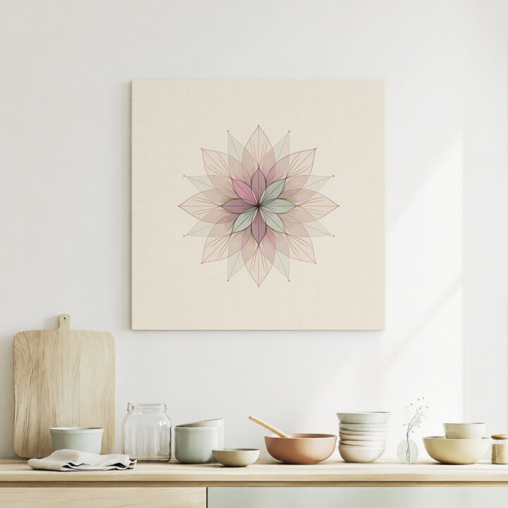 Leinwandbild Filigranes Blumenmandala