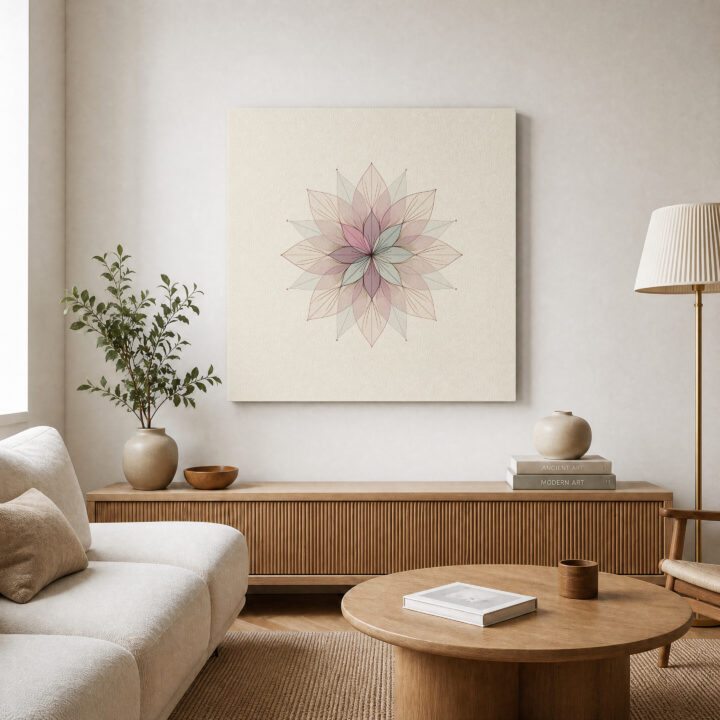 Leinwandbild Filigranes Blumenmandala