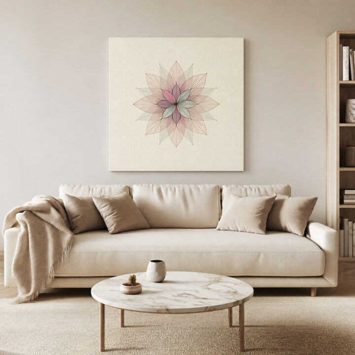 Leinwandbild Filigranes Blumenmandala