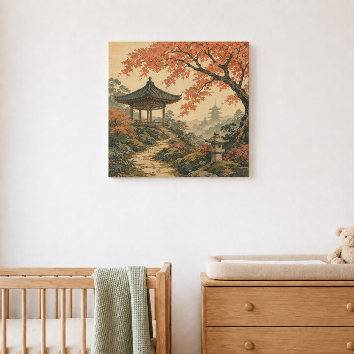Leinwandbild Japanischer Garten im Herbst