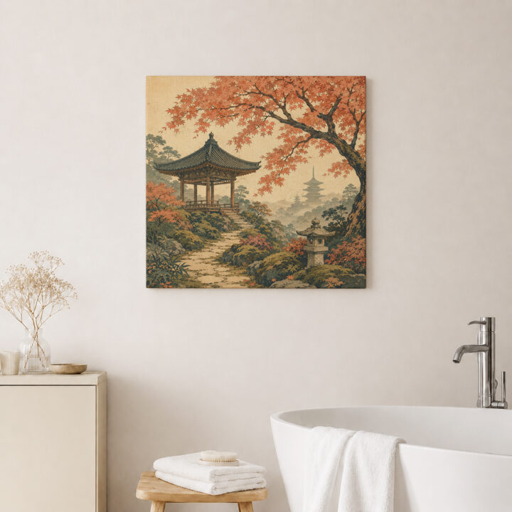 Leinwandbild Japanischer Garten im Herbst