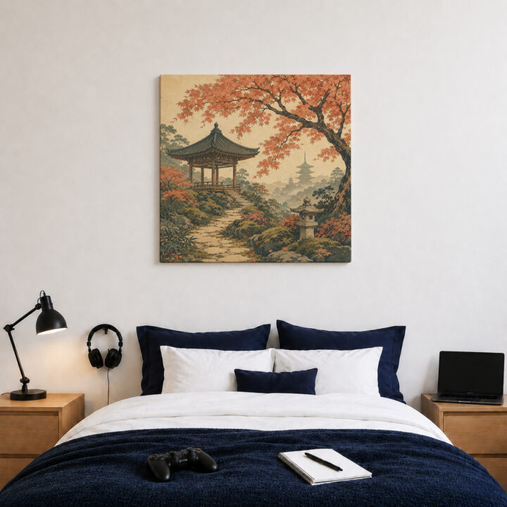 Leinwandbild Japanischer Garten im Herbst