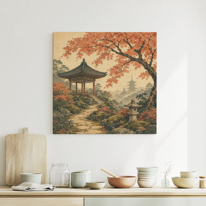 Leinwandbild Japanischer Garten im Herbst