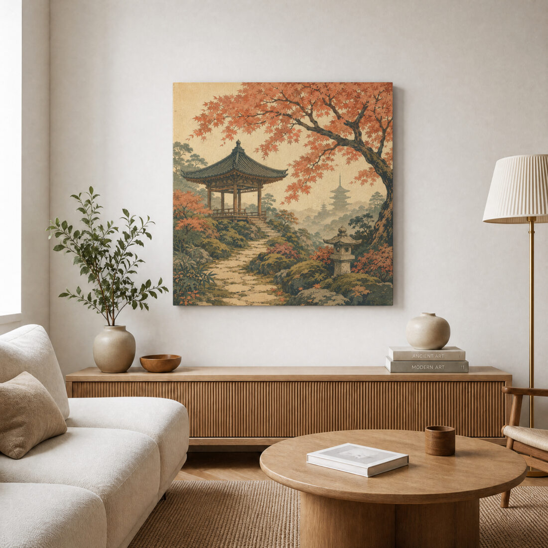 Leinwandbild Japanischer Garten im Herbst