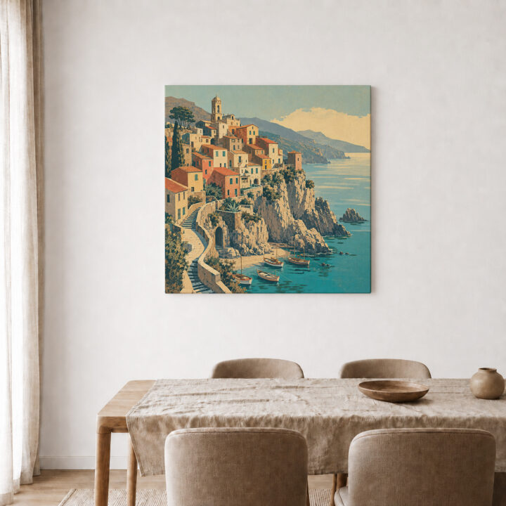 Canvas print Mediterranean Steps and Houses