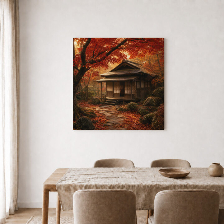 Canvas print Japanese Teahouse in Autumn