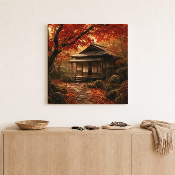 Canvas print Japanese Teahouse in Autumn