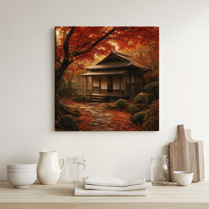 Canvas print Japanese Teahouse in Autumn