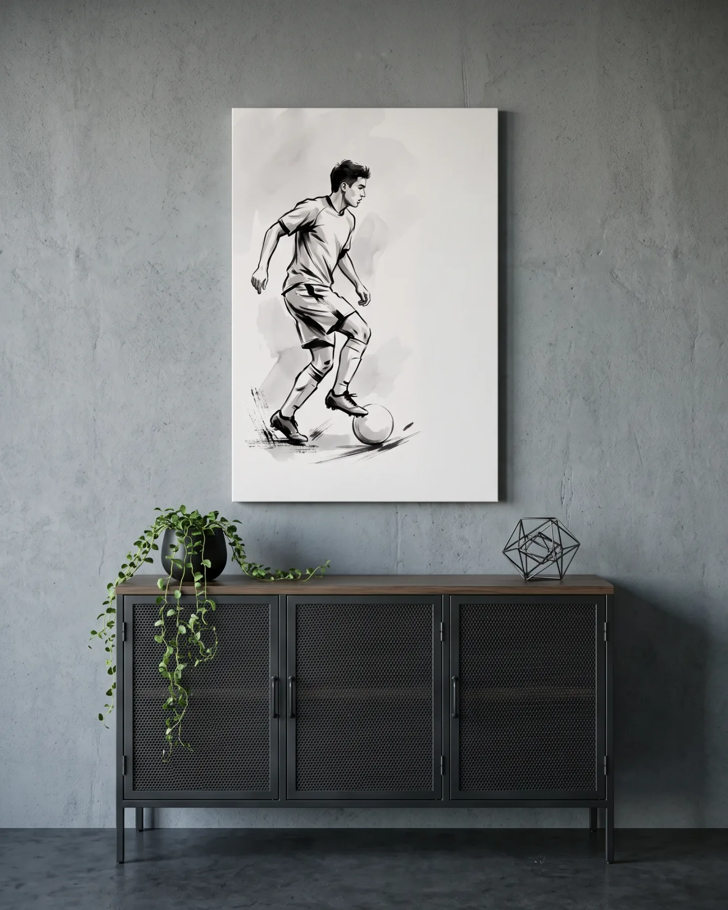 Canvas print – Footballer Dribbling the Ball