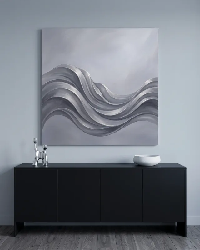 Canvas print – Silvery Wave with Soft Folds