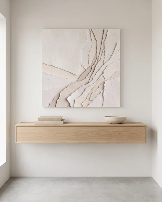Canvas print – Torn Paper Waves in Warm White