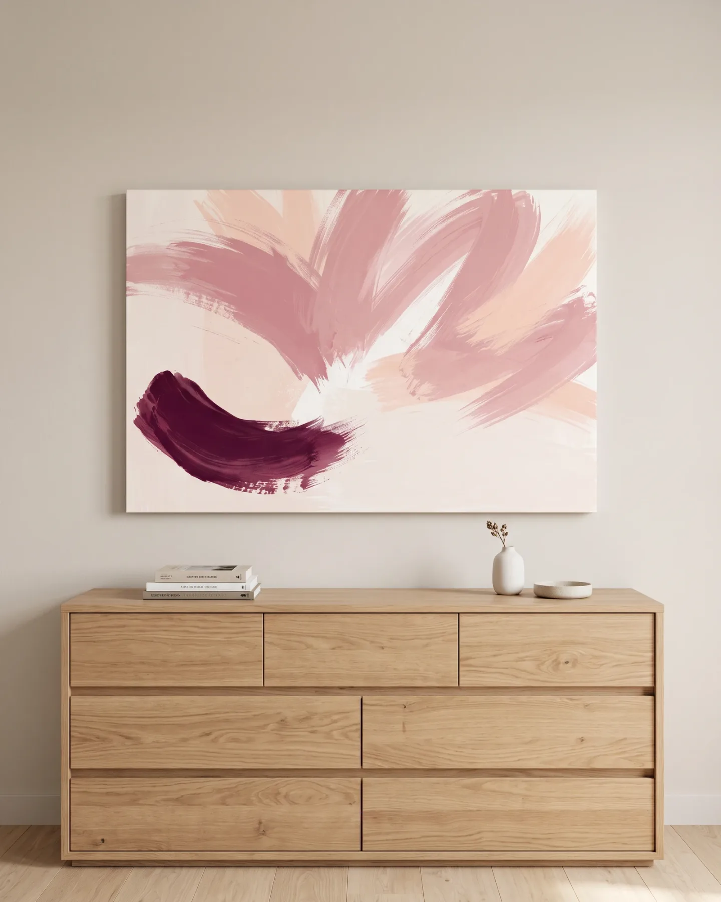 Canvas print – Abstract Brushstrokes in Rose and Plum