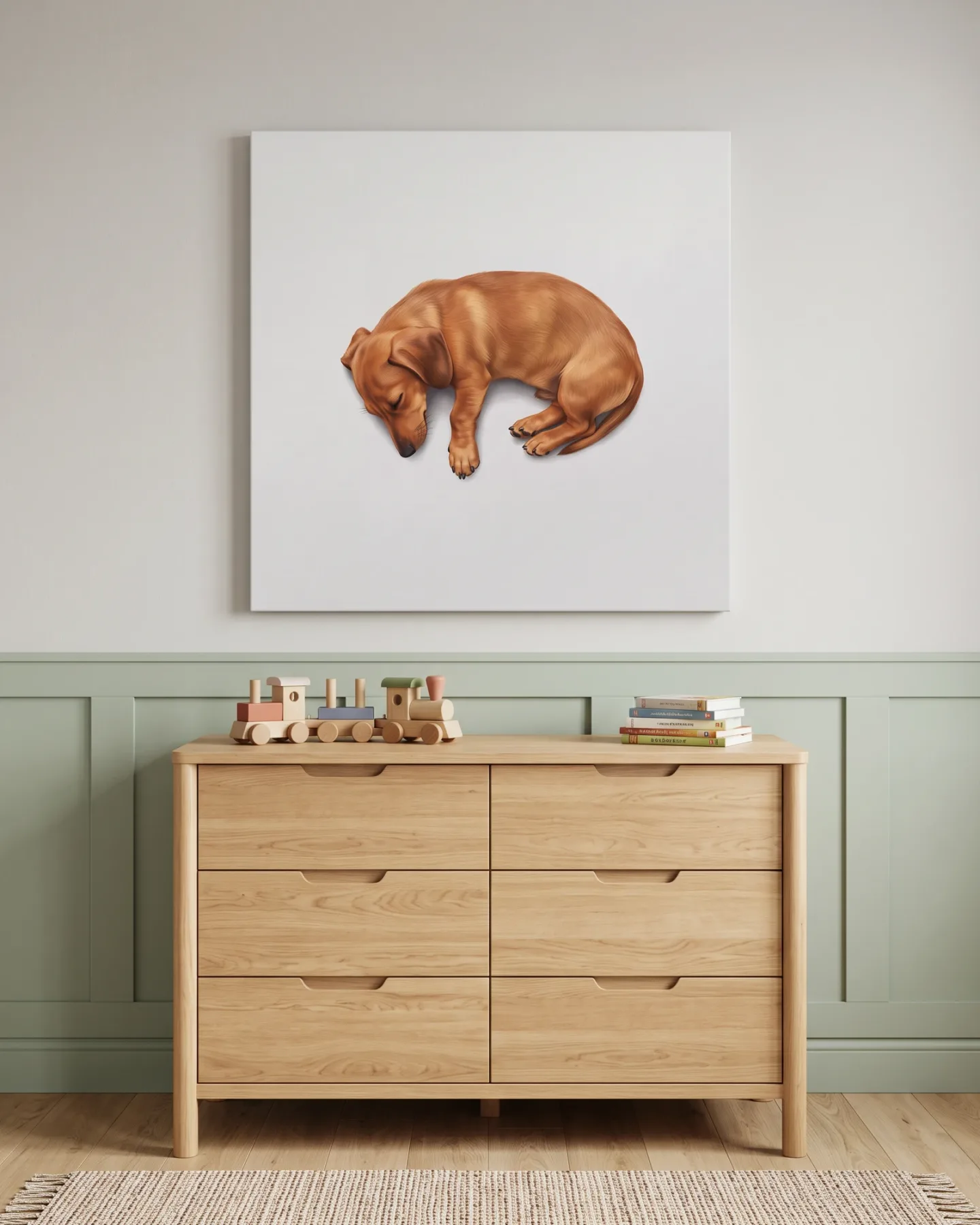 Leinwandbild – Schlafender brauner Hund