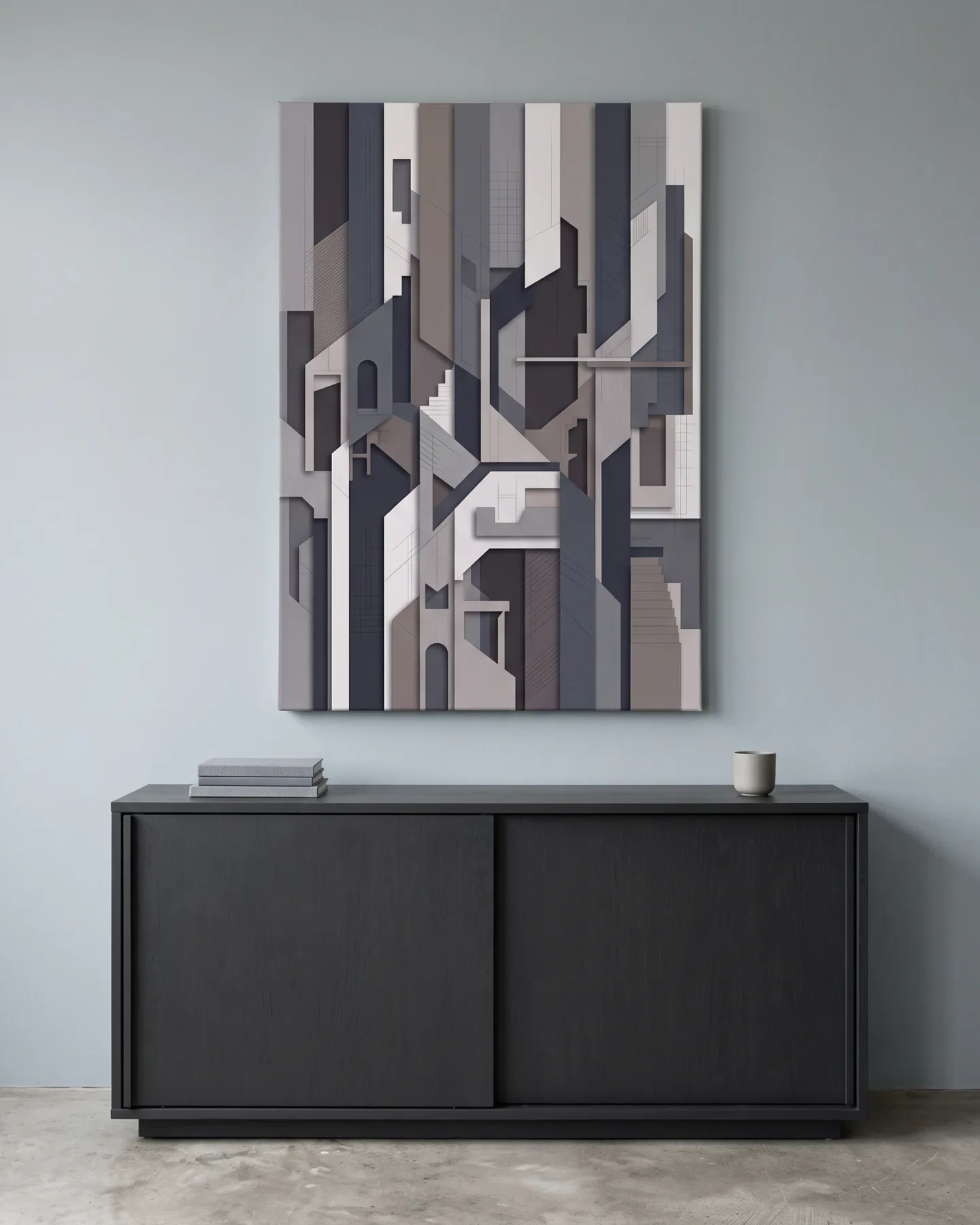 Leinwandbild – Architekturcollage mit Treppen und Bögen