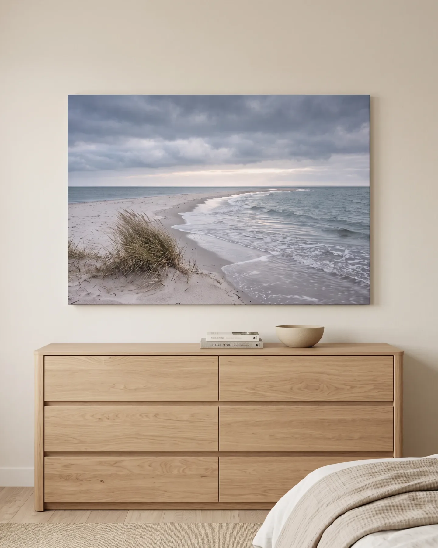 Canvas print – Quiet Beach Beneath the Clouds
