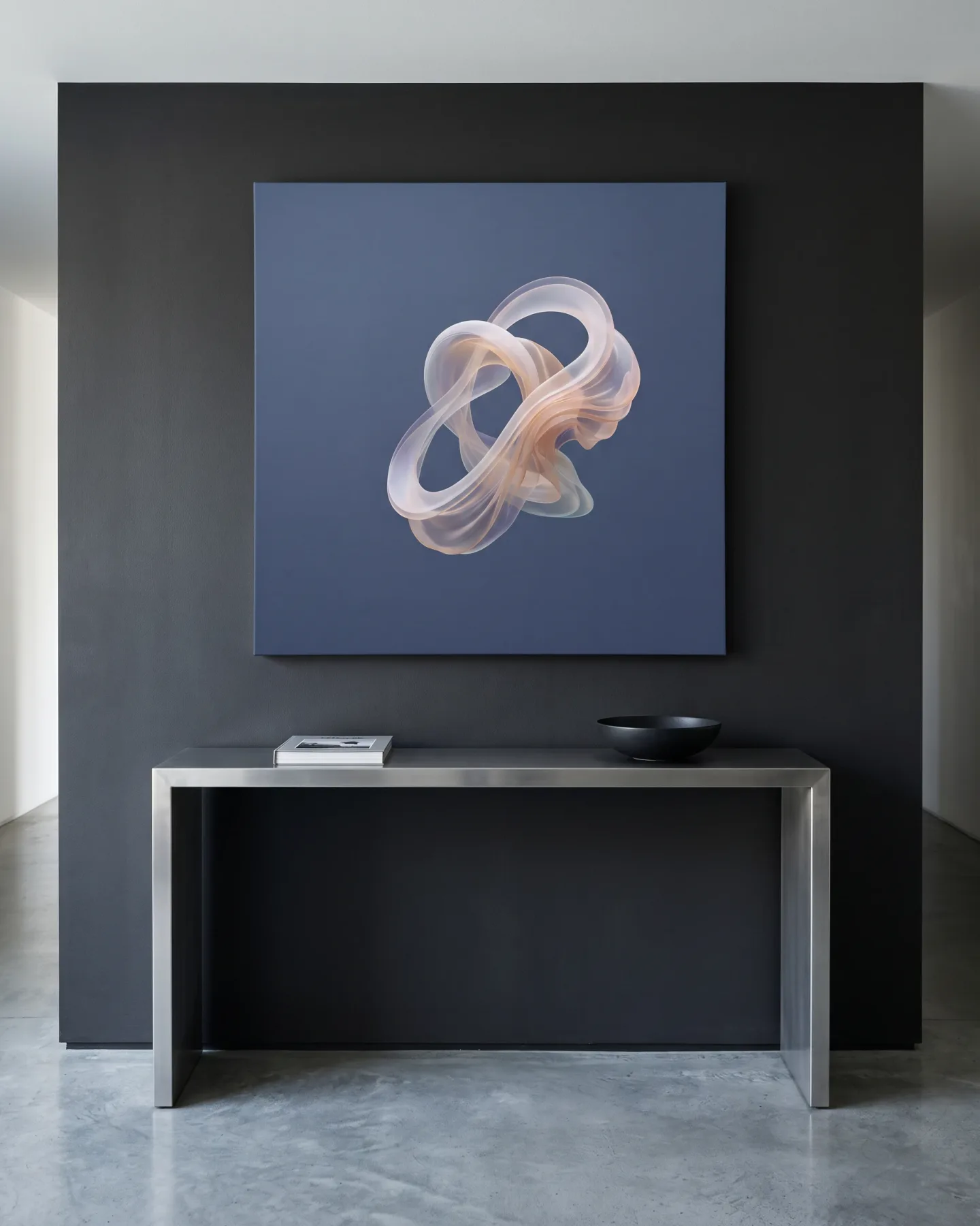 Canvas print – Peach Light Knot against Slate Blue