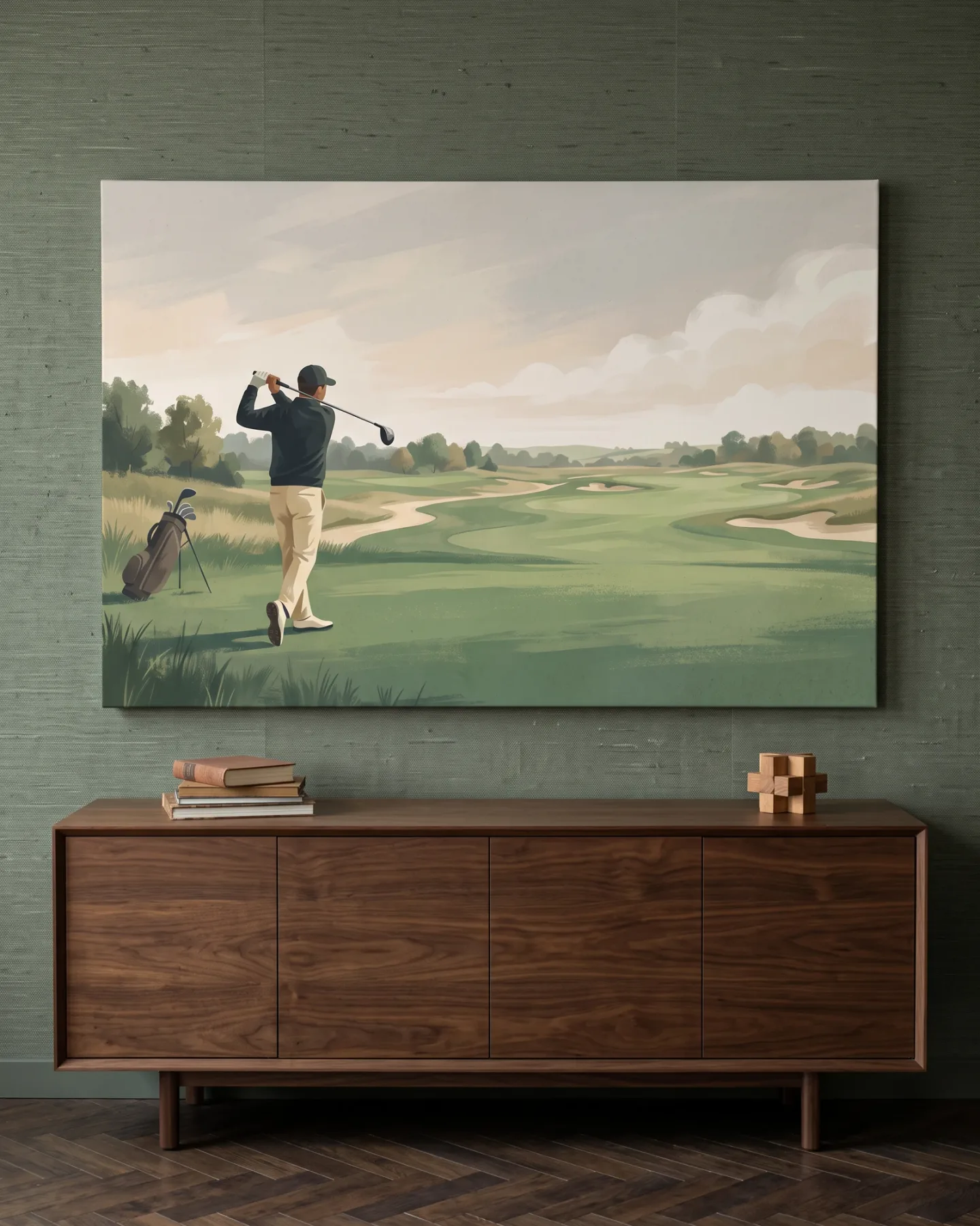 Leinwandbild – Golfer auf dem Fairway