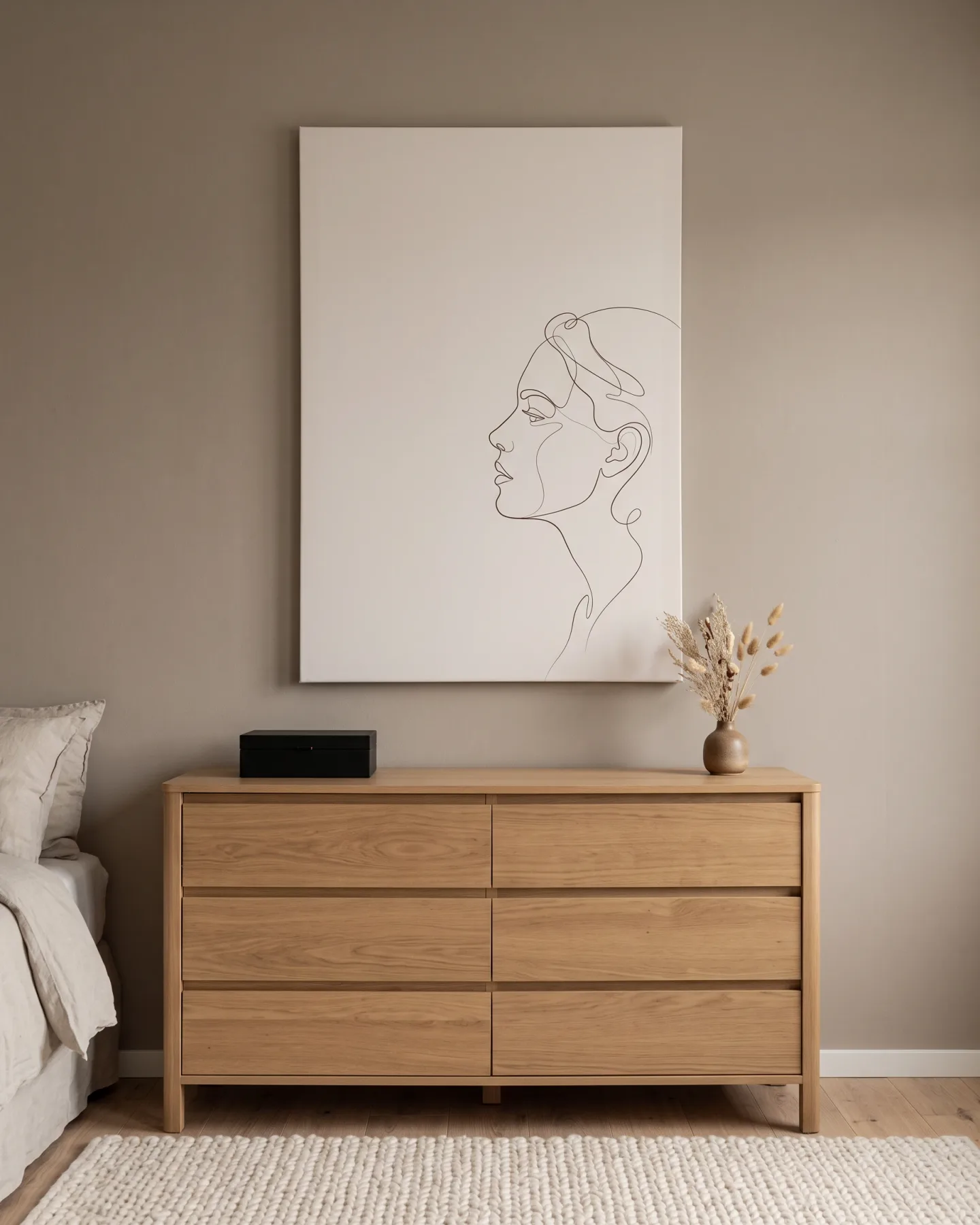 Canvas print – Fine Profile on the Right against Pale Beige