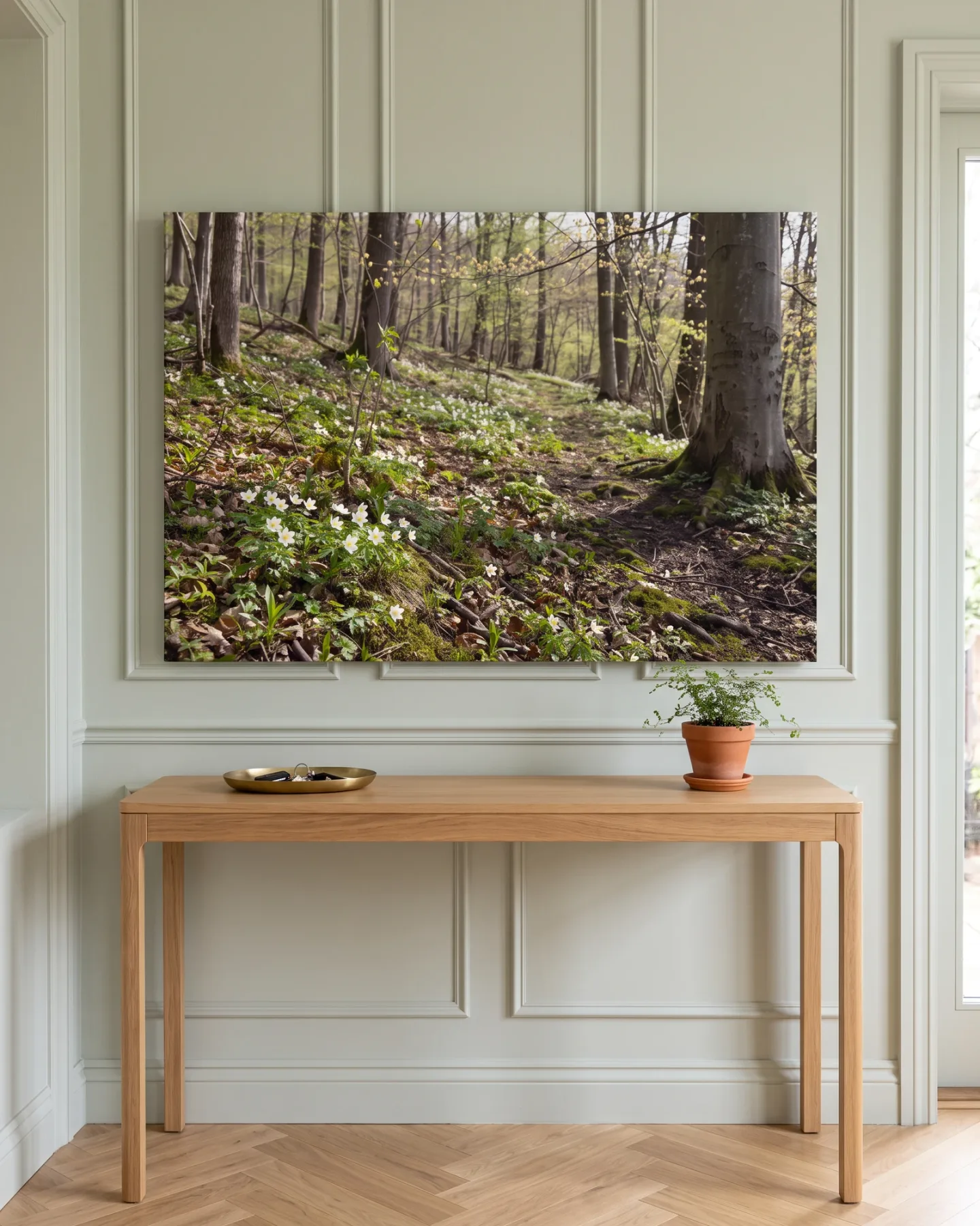 Canvas print – White Blossoms on the Forest Floor