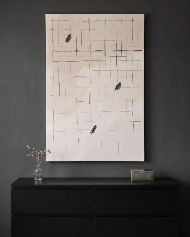 Canvas print – Abstract Line Grid with Dark Hatching