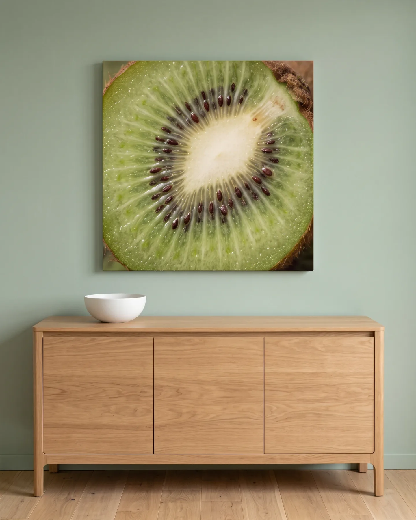 Leinwandbild – Kiwi im Makro