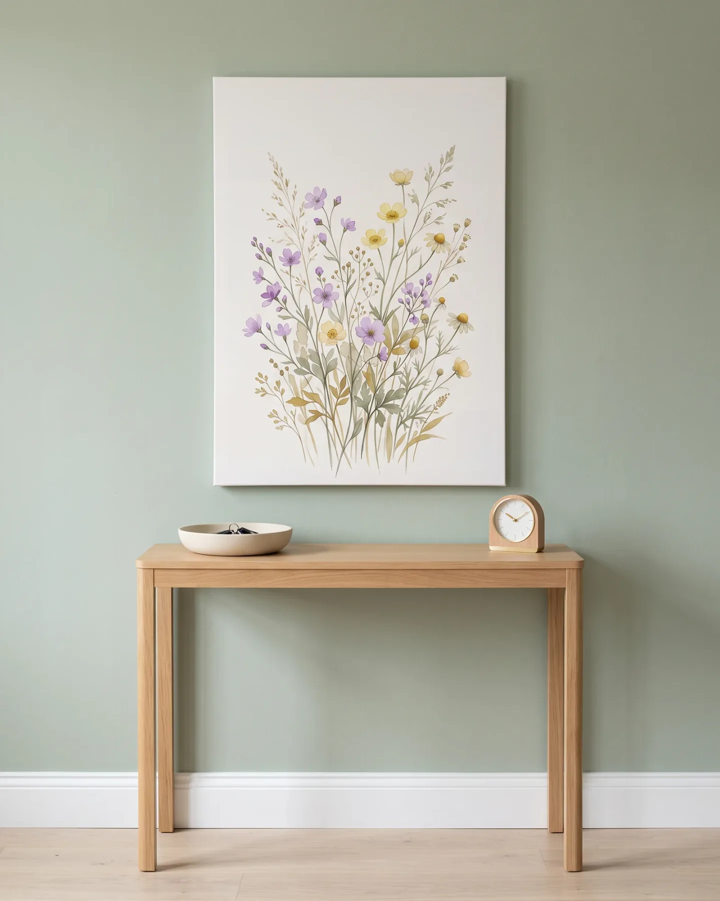 Leinwandbild – Gelbe und violette Wiesenblüten