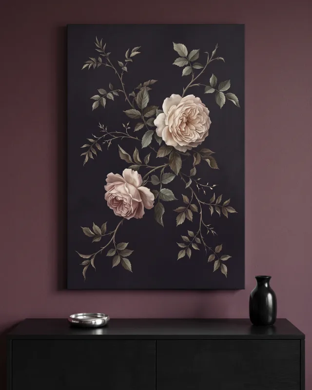 Leinwandbild – Diagonale Rosen in Creme und Rosa