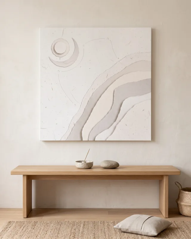 Canvas print – Pale Paper Landscape with a Circular Sky Form