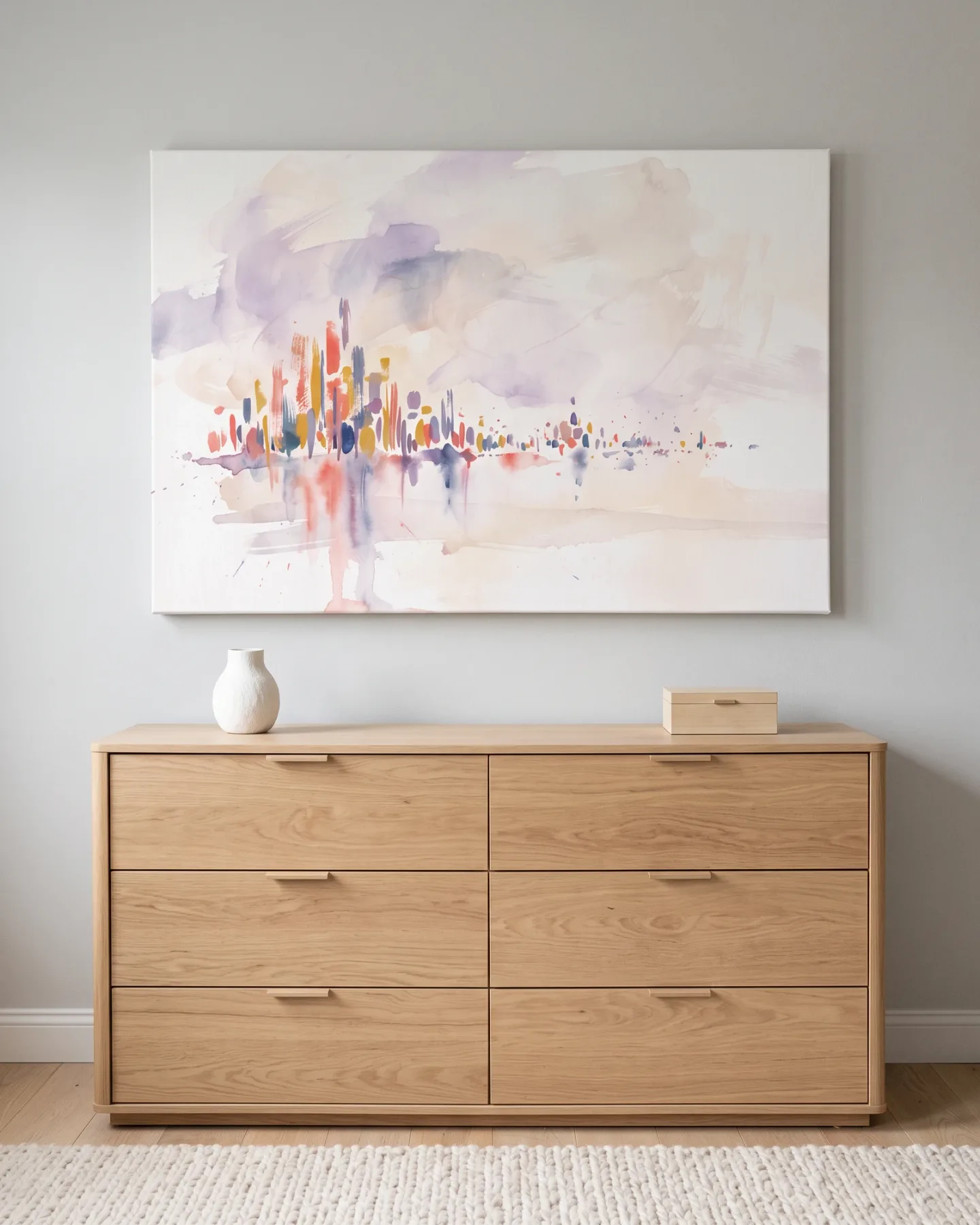 Leinwandbild – Abstrakte Farbspuren in Aquarell