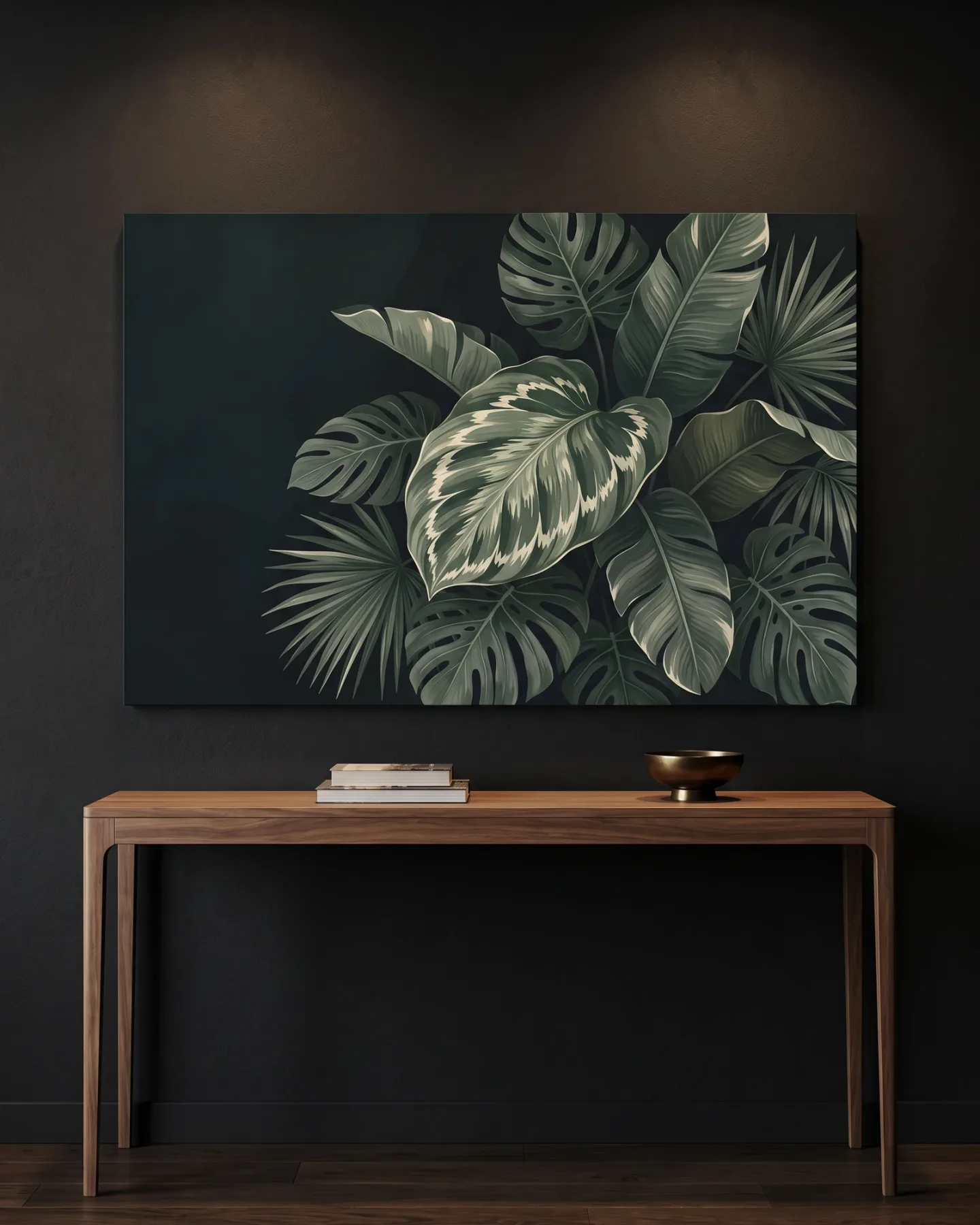 Canvas print – Tropical Leaves with Silvery Veins