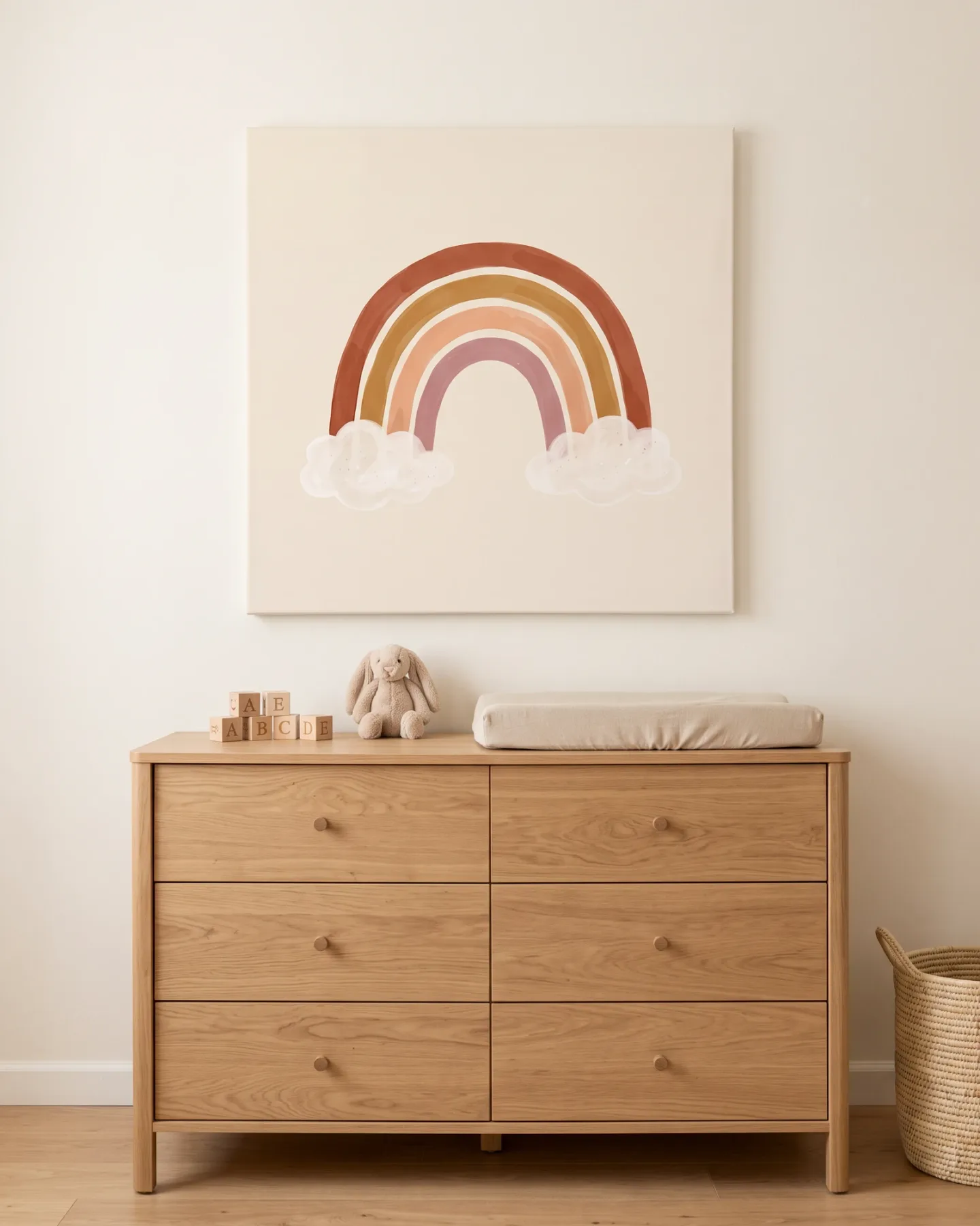 Canvas print – Rainbow in Warm Watercolour Tones