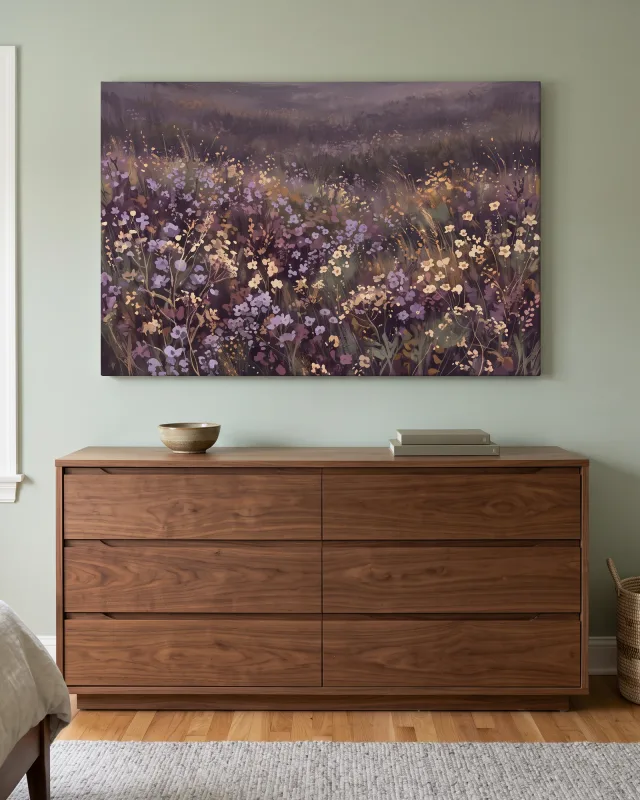 Canvas print – Dense Flower Meadow in Mauve and Violet