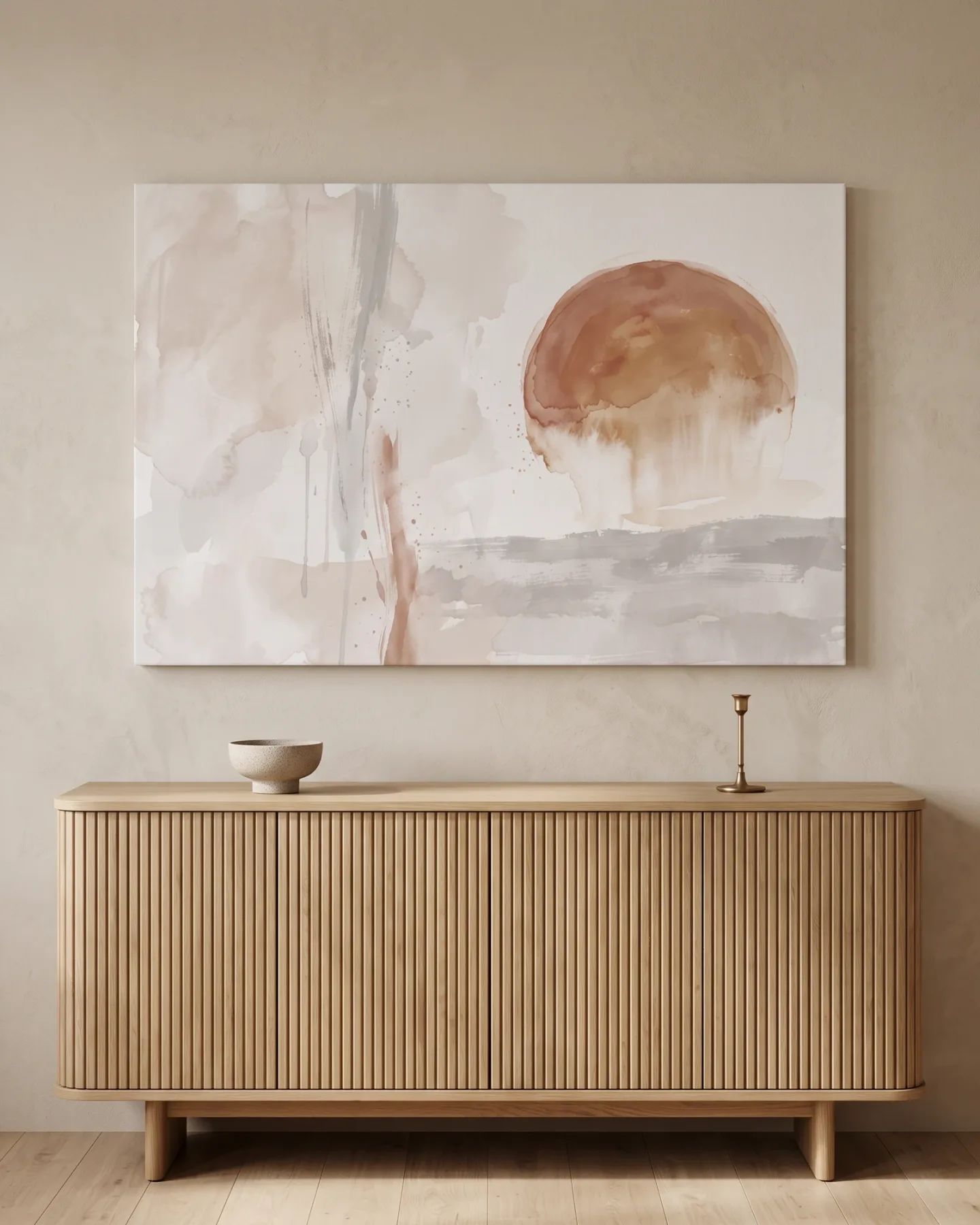 Leinwandbild – Terrakotta-Kreis in Aquarell