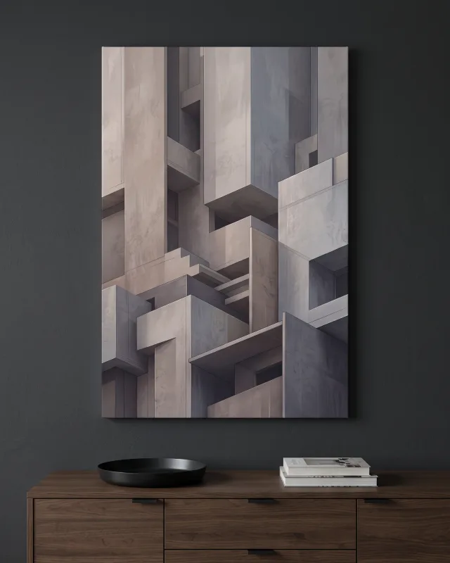 Canvas print – Interlocking Volumes with a Small Stairway