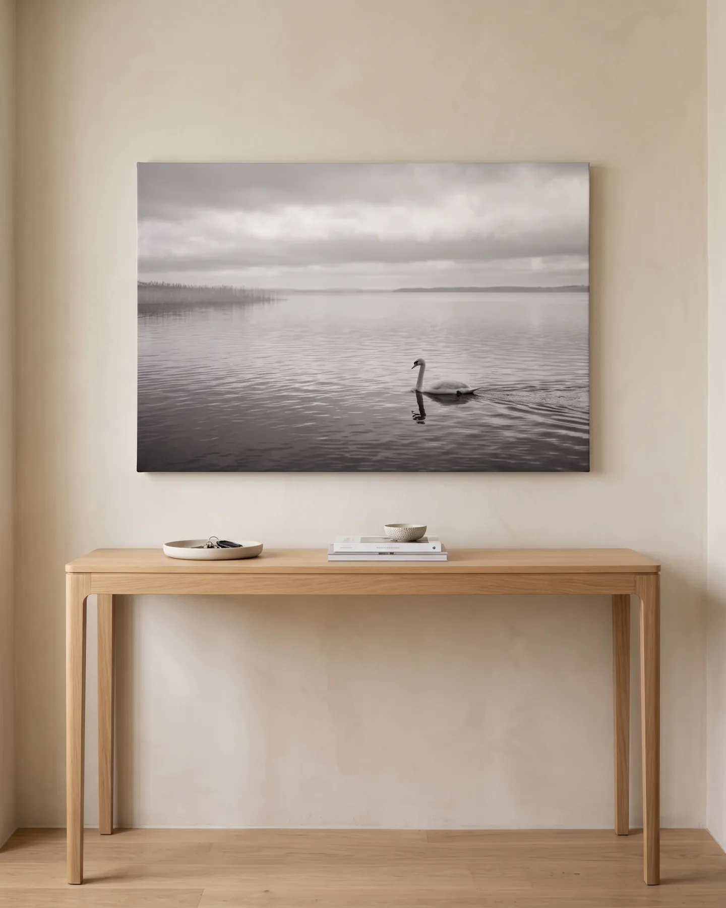 Canvas print – Swan on a Quiet Lake