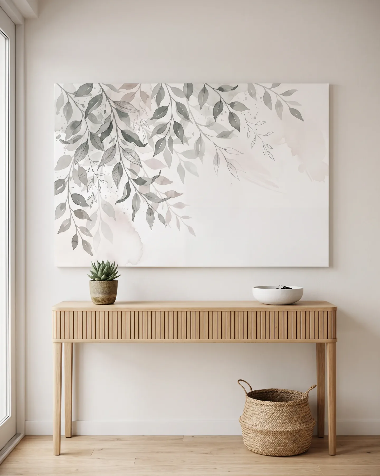 Canvas print – Watercolor Branches in Soft Natural Tones