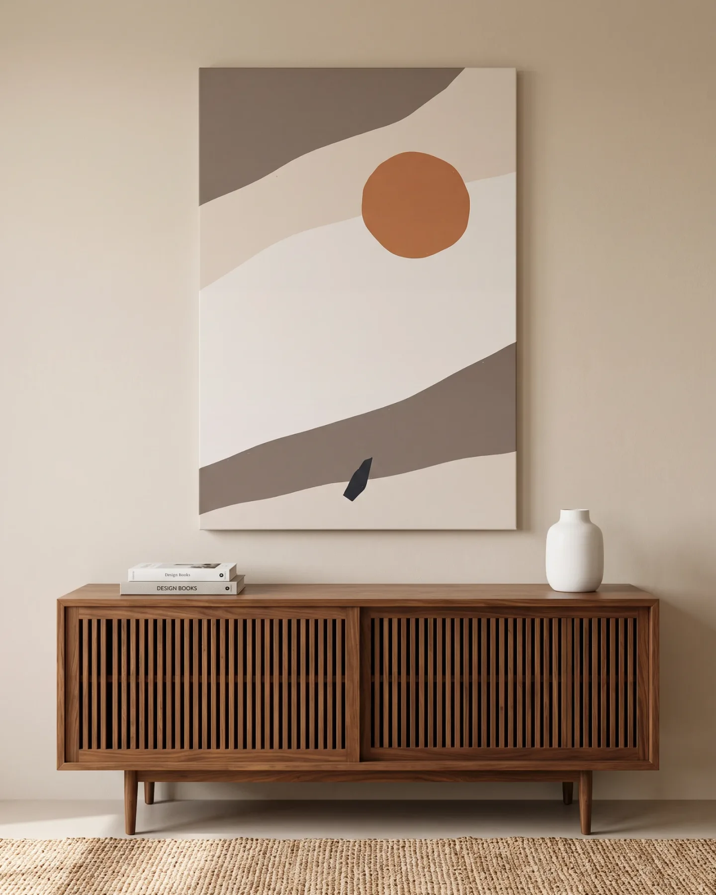 Leinwandbild – Abstrakte Formen in Beige und Terrakotta